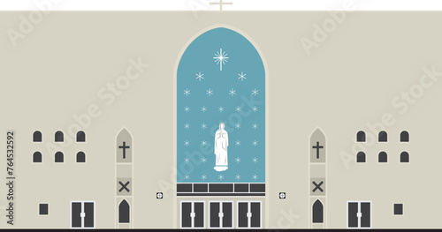 Osaka building vector illustration
