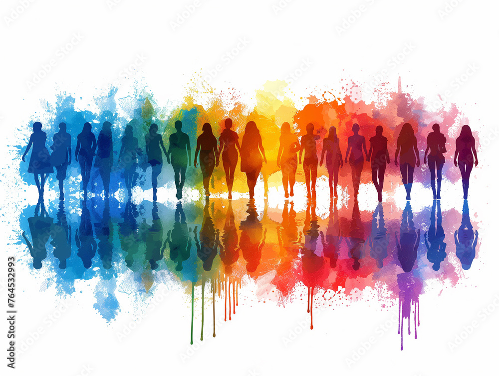 Rainbow colouring abstract watercolour background. Pride month