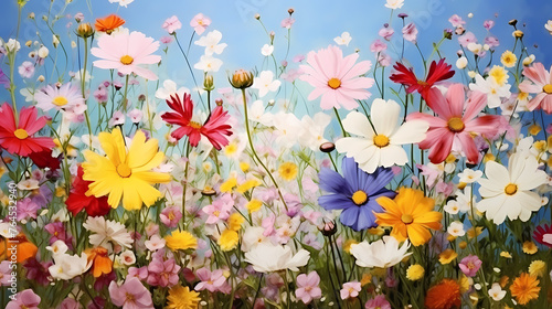 Blooming flowers background