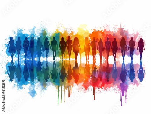 Rainbow colouring abstract watercolour background. Pride month