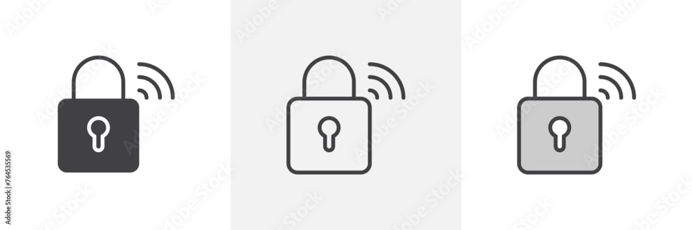 Secure Smart Lock Technology Icons. Symbols of Modern Home Security Innovations. Secure Smart Lock Technology Icons. Symbols of Modern Home Security Innovations.