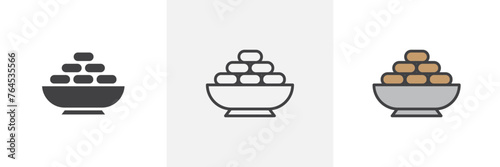 Ramadan Iftar Symbols. Icons for the Evening Meals that Break the Day's Fast.