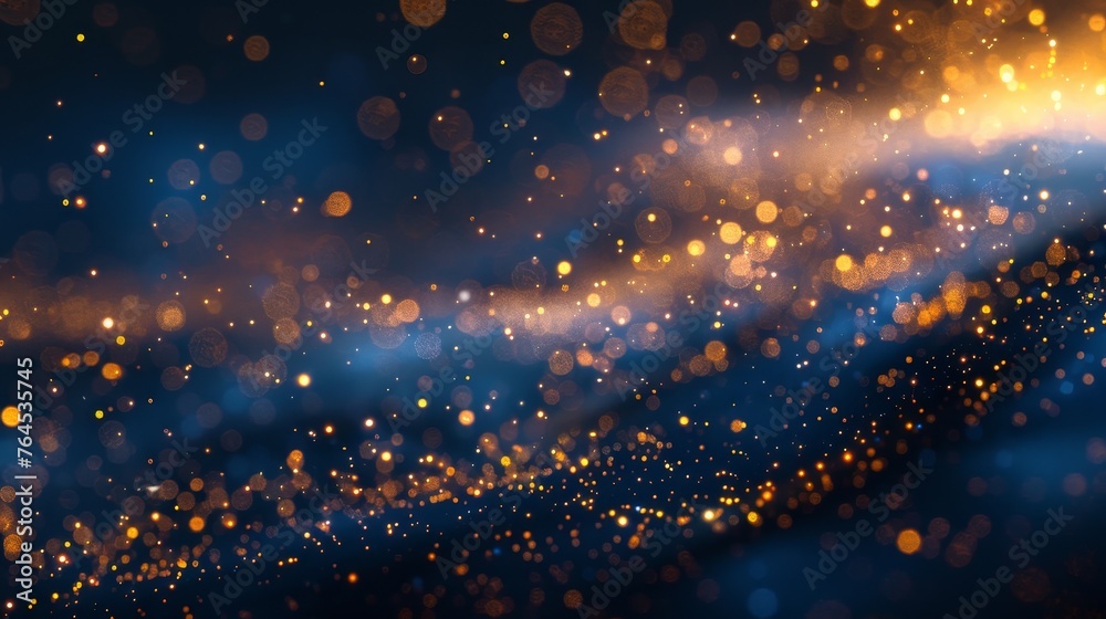 : Abstract background with Dark blue and gold particle ( : Abstract background with Dark blue and gold particle (