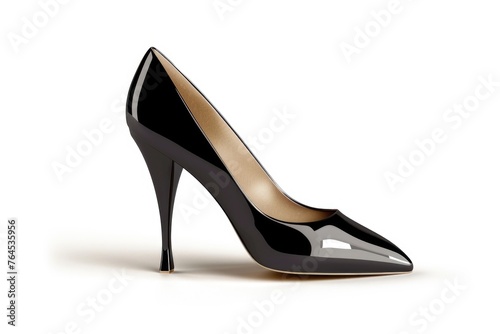 Stylish black high heel shoes on a clean white background. Perfect for fashion or retail concepts