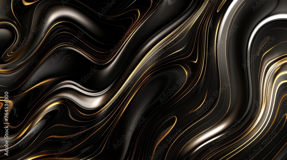 : Abstract luxury swirling black gold background