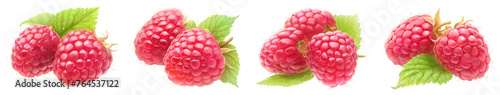 Illustration, Raspberries isolated on transparent background
