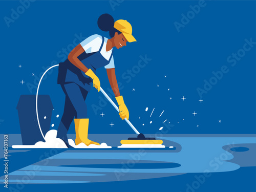 Cleaning services vector illustration. Professional Cleaning and Housekeeping Services - Hygiene, Maid, Sanitation, and More