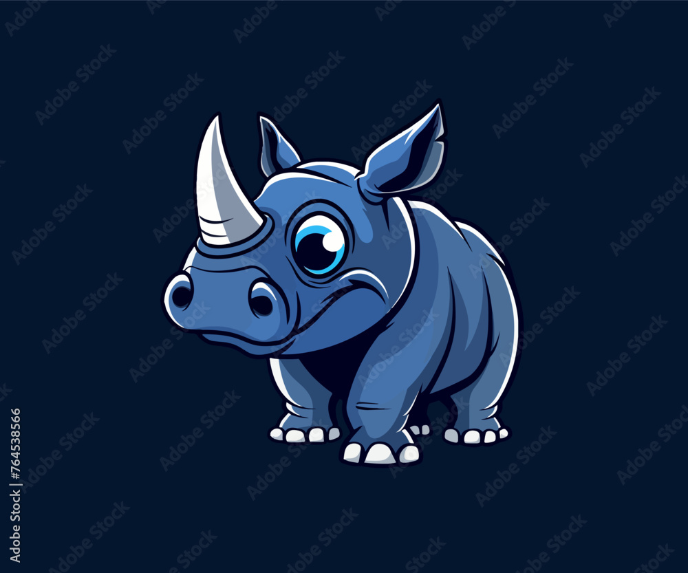 rhino mascot logo illustration