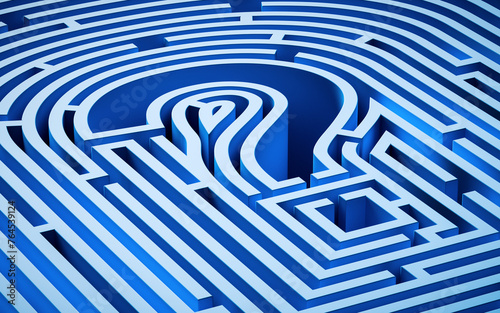 A maze with space shaped into question mark