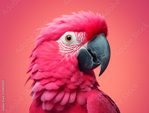 Parrot on a pink background  © Anna