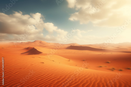 A dry  uninhabited desert landscape.
