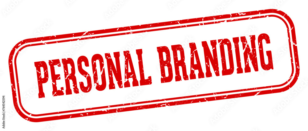 personal branding stamp. personal branding rectangular stamp on white background