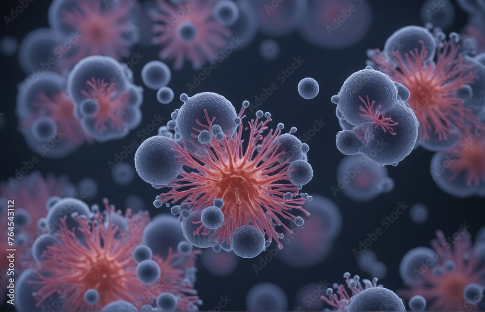 Background of dividing cells. virus 3D Background of dividing cells. virus 3D