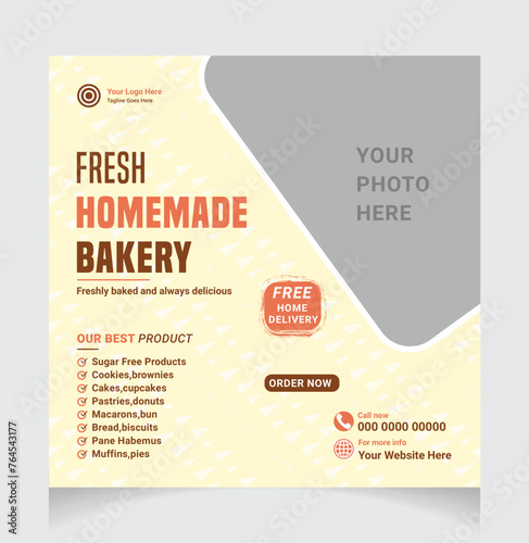 fresh homemade bakery social media post