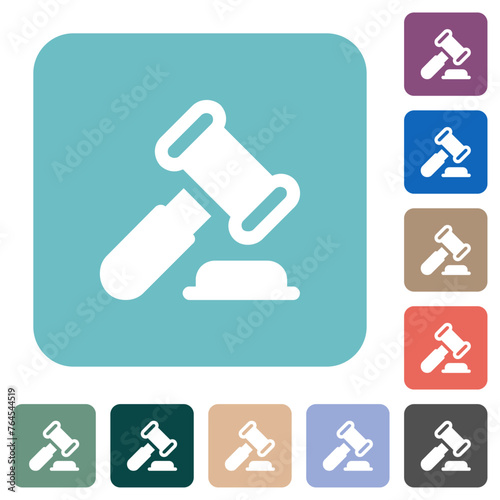 Gavel solid rounded square flat icons