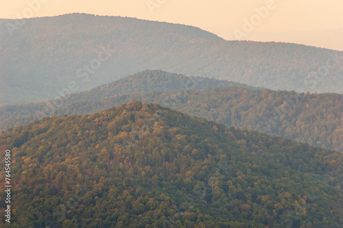 Hazy Morning Overlook at Shenandoah National Park along the Blue Ridge Mountains in Virginia © Zack Frank