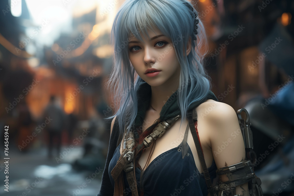 Image of a beautiful woman from imagination In the style of fantasy animation. Image of a beautiful woman from imagination In the style of fantasy animation.