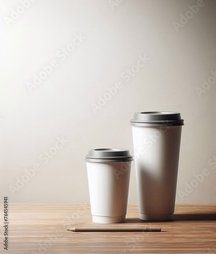 Takeaway coffee cup, morning cafe background, takeaway coffee cup mockup generative ai art