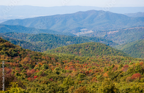 Bearfence Mountain Loop at Shenandoah National Park along the Blue Ridge Mountains in Virginia photo