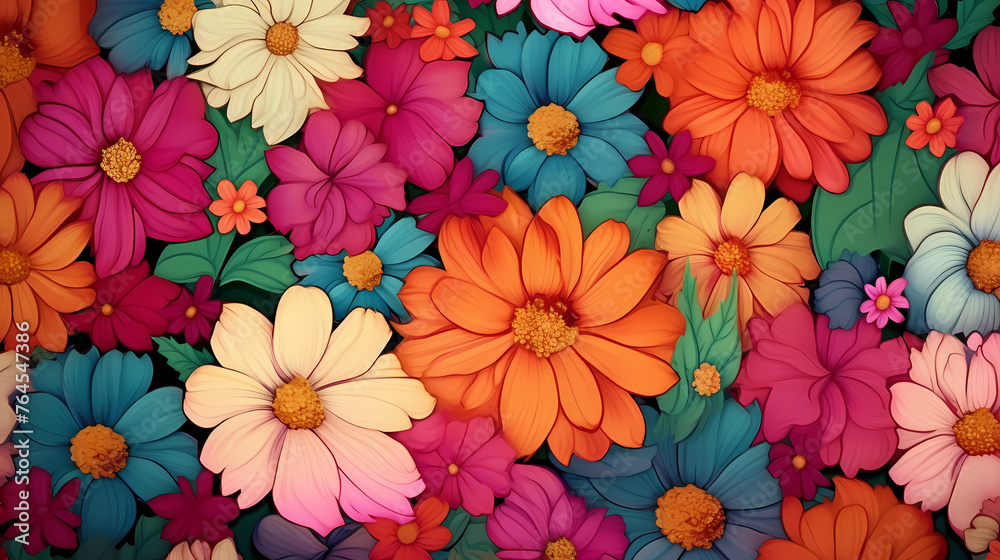 Colorful flowers background, season concept Colorful flowers background, season concept