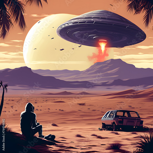 ufo over the desert