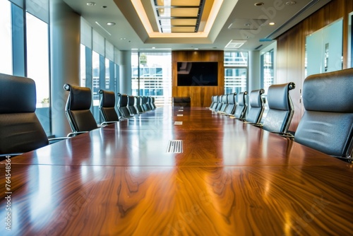 A law firm's boardroom, where partners hold strategic meetings and make important decisions regarding firm operations and client representation, Generative AI
