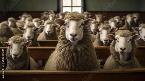 Sheep in a classroom