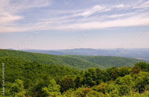 Shenandoah National Park along the Blue Ridge Mountains in Virginia