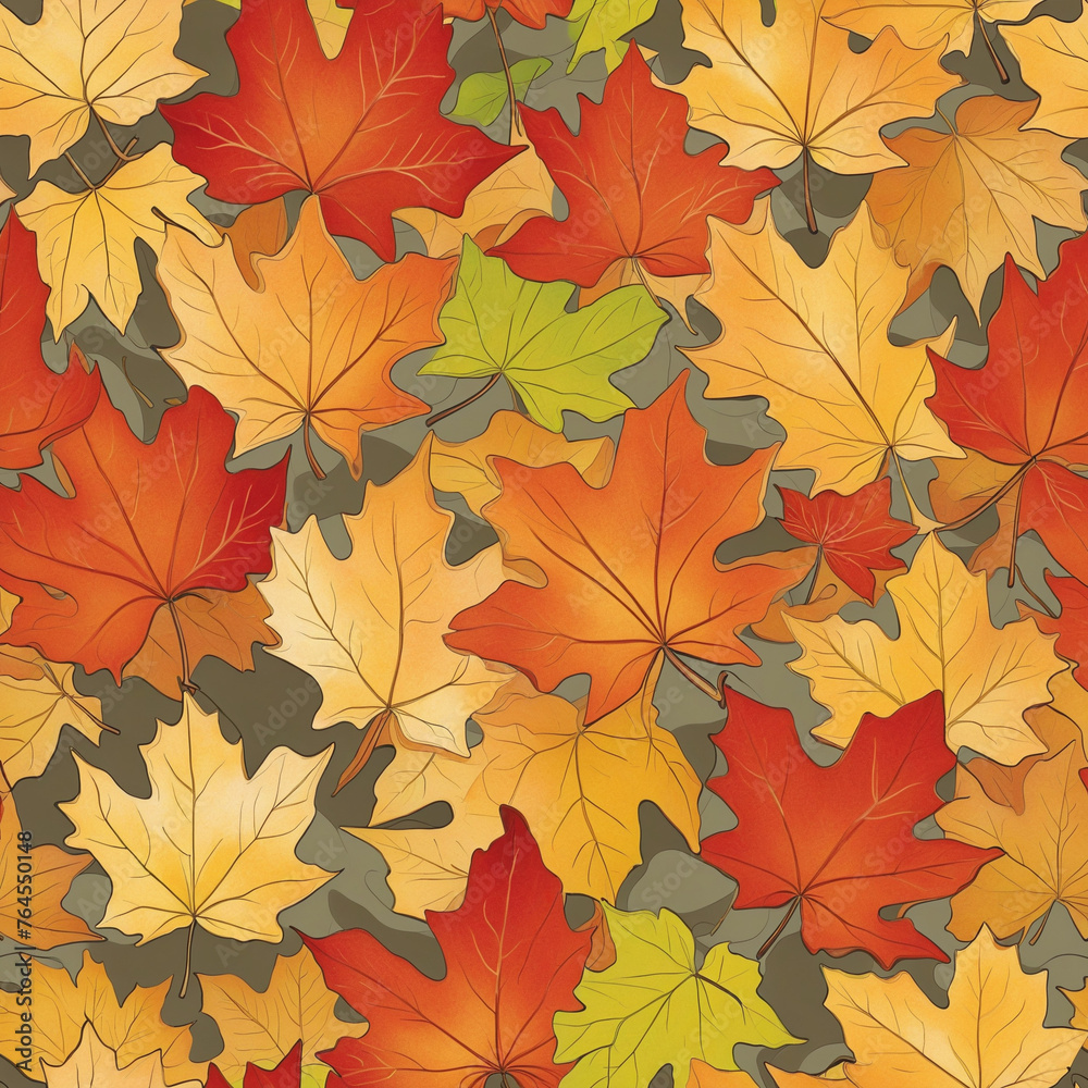Autumn maple leaves colorful background