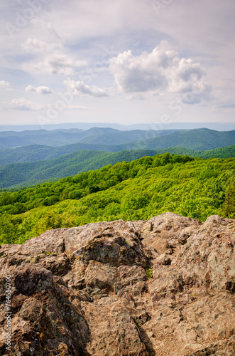 Bearfence Mountain Loop at Shenandoah National Park along the Blue Ridge Mountains in Virginia