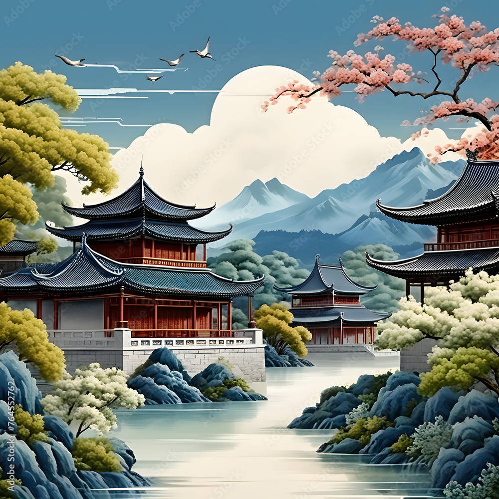 Obraz premium japanese temple in the autumn