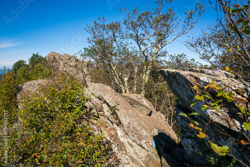 Bearfence Mountain Loop at Shenandoah National Park along the Blue Ridge Mountains in Virginia photo