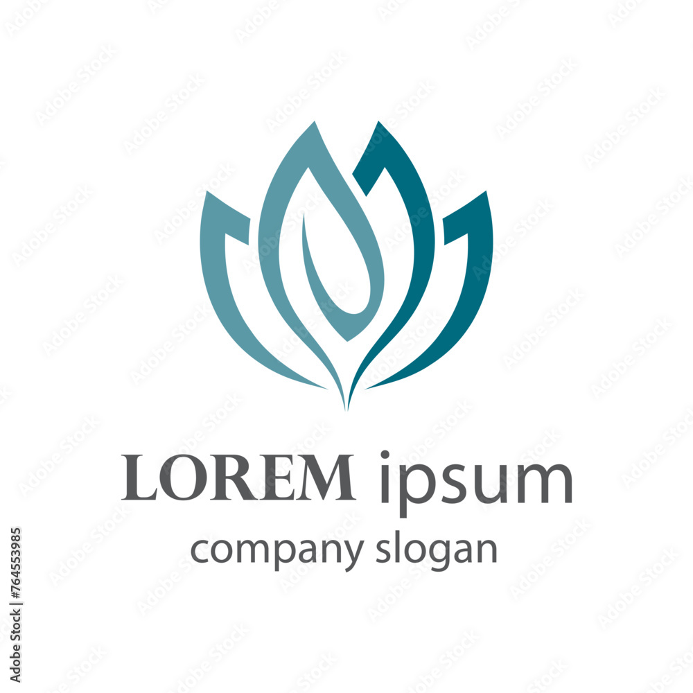 Fototapeta premium Elegant and beautiful blooming flower logo illustration