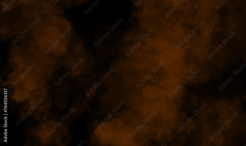 Orange smoke on black background
