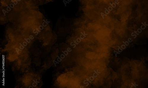 Orange smoke on black background
