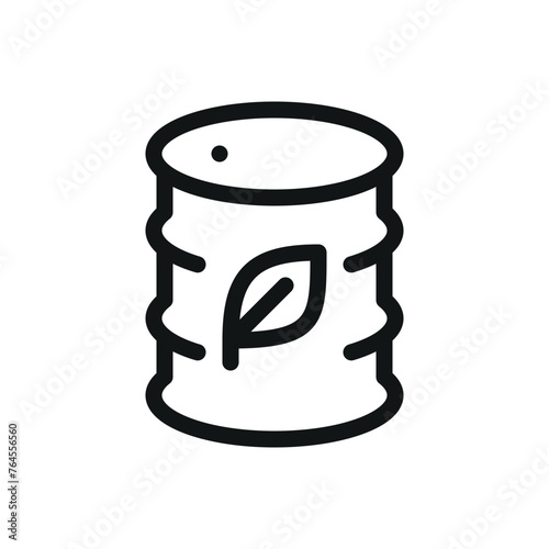 Biofuel barrel isolated icon, eco fuel barrel vector symbol with editable stroke
