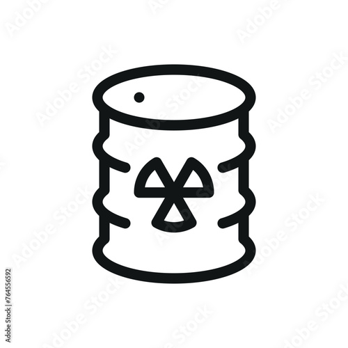 Nuclear fuel barrel isolated icon, nuclear waste vector symbol with editable stroke