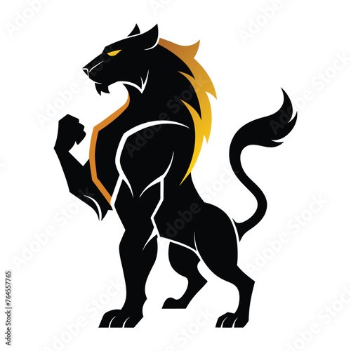 Dynamic and Powerful Stylized Animal Silhouette: Symbolizing Strength and Agility
