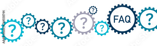 Frequently Asked Question FAQ banner vector illustration with the icons of artificial intelligence, application, innovation, question and answer in website, social network, business, white background