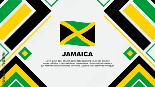 Jamaica Flag Abstract Background Design Template. Jamaica Independence Day Banner Wallpaper Vector Illustration. Jamaica Flag