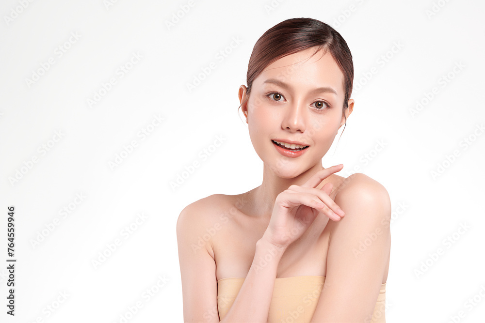 Beautiful young asian woman with clean fresh skin on white background, Face care, Facial treatment, Cosmetology, beauty and spa, Asian women portrait. Beautiful young asian woman with clean fresh skin on white background, Face care, Facial treatment, Cosmetology, beauty and spa, Asian women portrait.