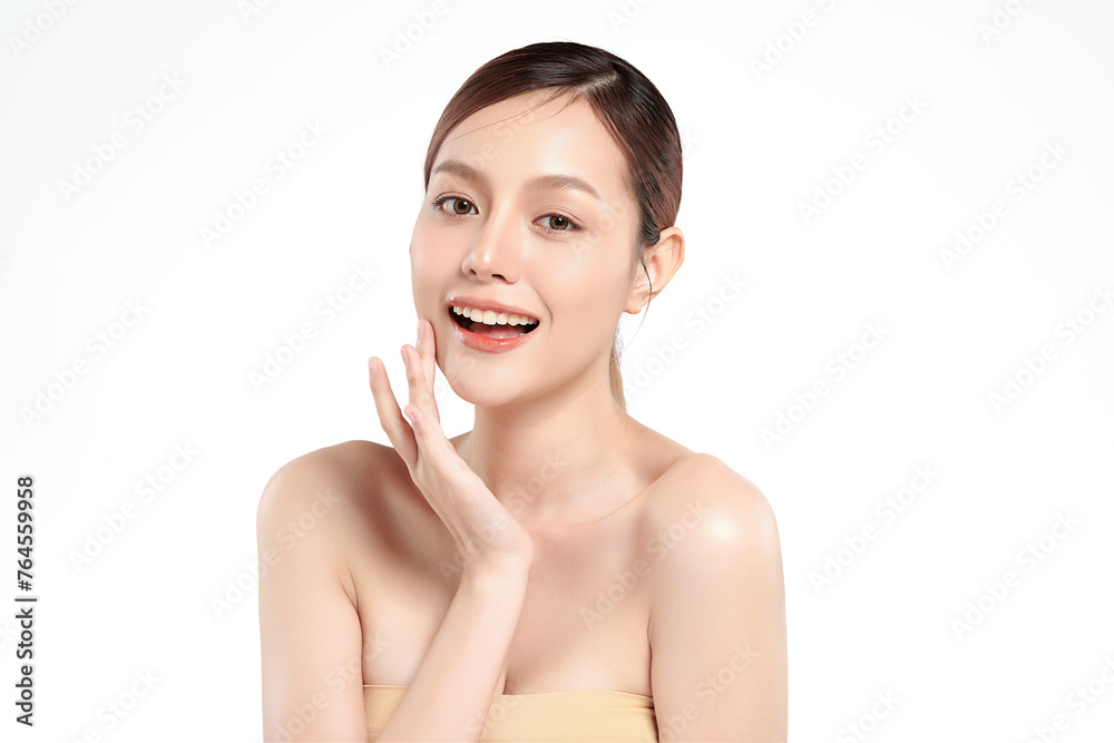 Beautiful young asian woman with clean fresh skin on white background, Face care, Facial treatment, Cosmetology, beauty and spa, Asian women portrait. Beautiful young asian woman with clean fresh skin on white background, Face care, Facial treatment, Cosmetology, beauty and spa, Asian women portrait.