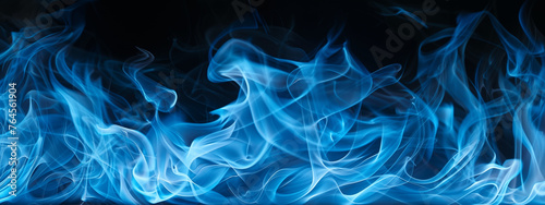 Wallpaper picture with blue flames on a black background 