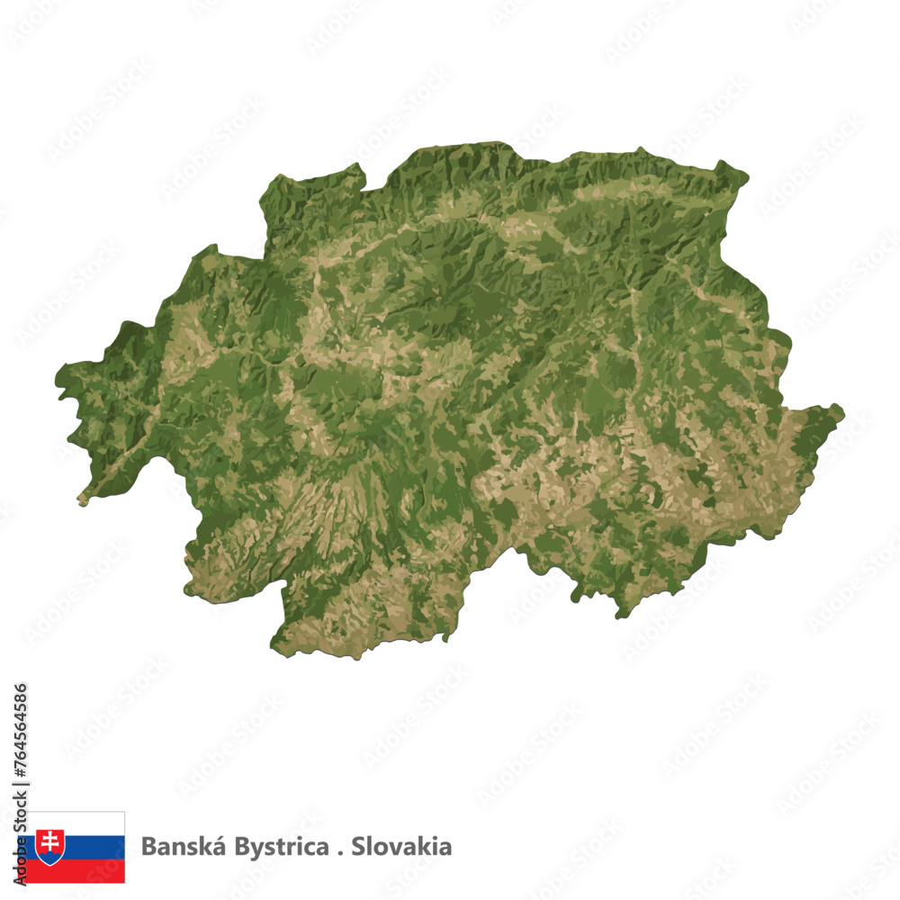 Banská Bystrica, Region of Slovakia Topographic Map (EPS)