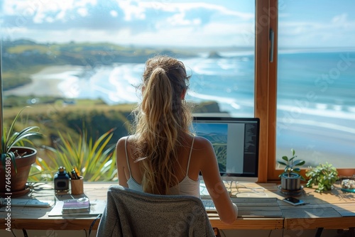 Transform Your Remote Work Experience: Woman's Guide to Ocean View Home Offices - Embrace Seaside Living, Productivity, and Tranquility for the Ultimate Work-Life Balance photo