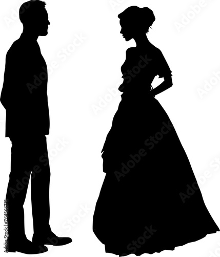 Vektor Silhouetten Körper Mann und Frau - Ehepaar - Hochzeit - Zwei Personen photo