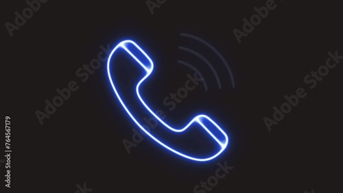 A neon sign struggles to hold steady - a blue phone receiver outlined by sound waves. Its flickering hints at an incoming call, a potential story waiting to be answered.