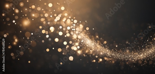 Shining bokeh particles in light beige color