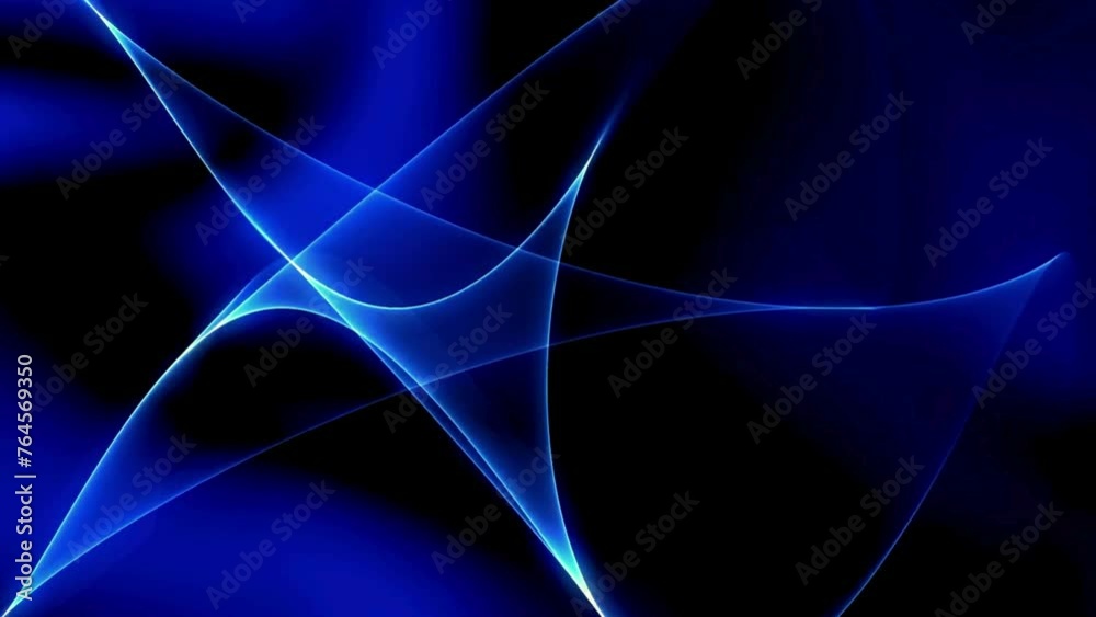 Moving background with blue light patterns. Blue and black background