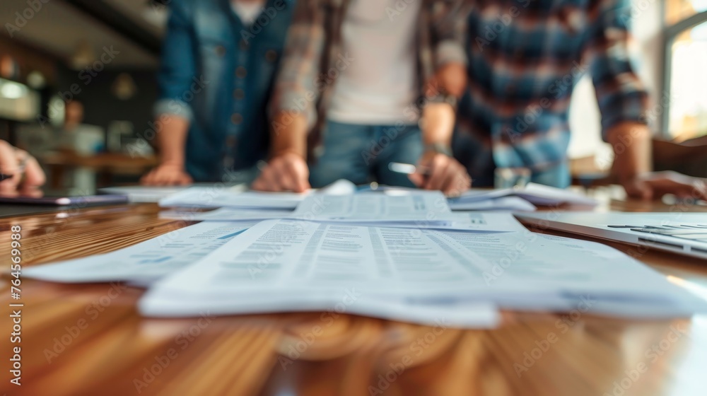 Business people reviewing some legal documents in a meeting room